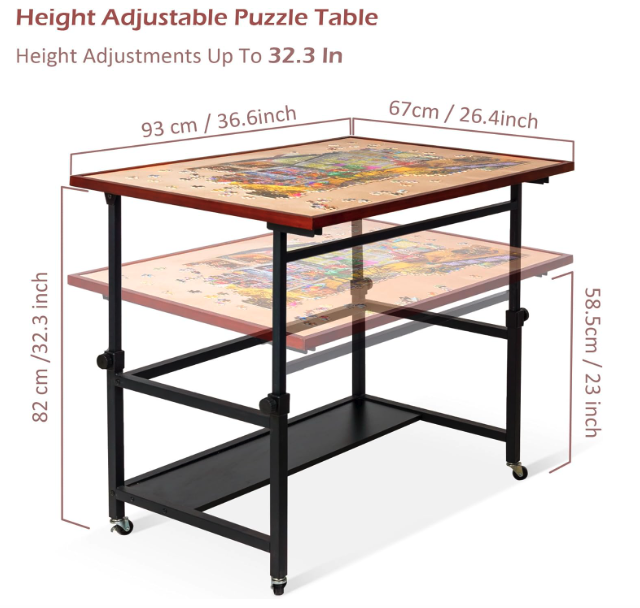 Lavievert Jigsaw Puzzle Table - Dimensions